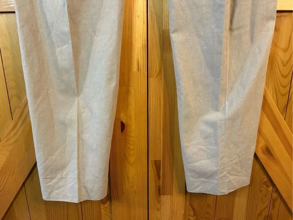 Stafford Slim Fit Linen Blend Flat Front Pants, Men's Size 40x32 NWT (0194)
